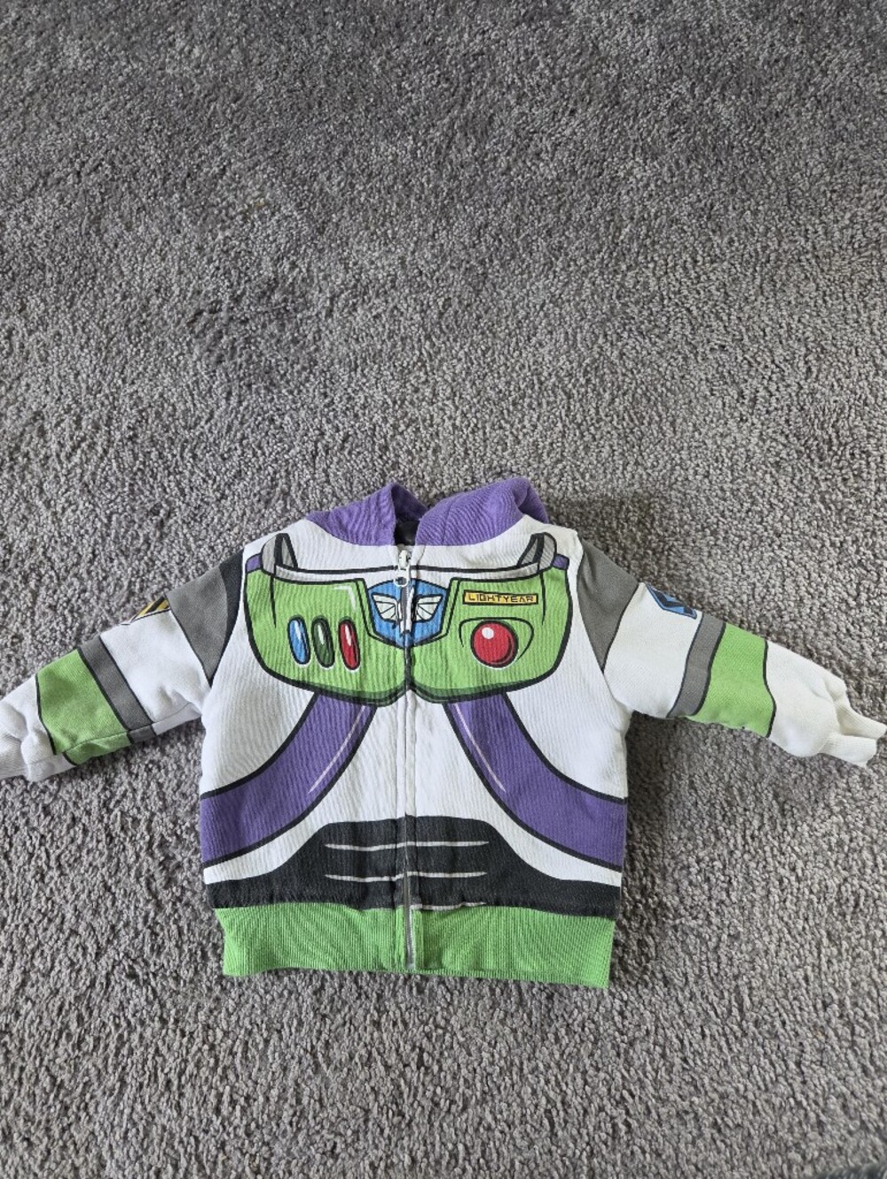 Disney Buzz Lightyear Kids Zip Jacket in Green, Purple & White